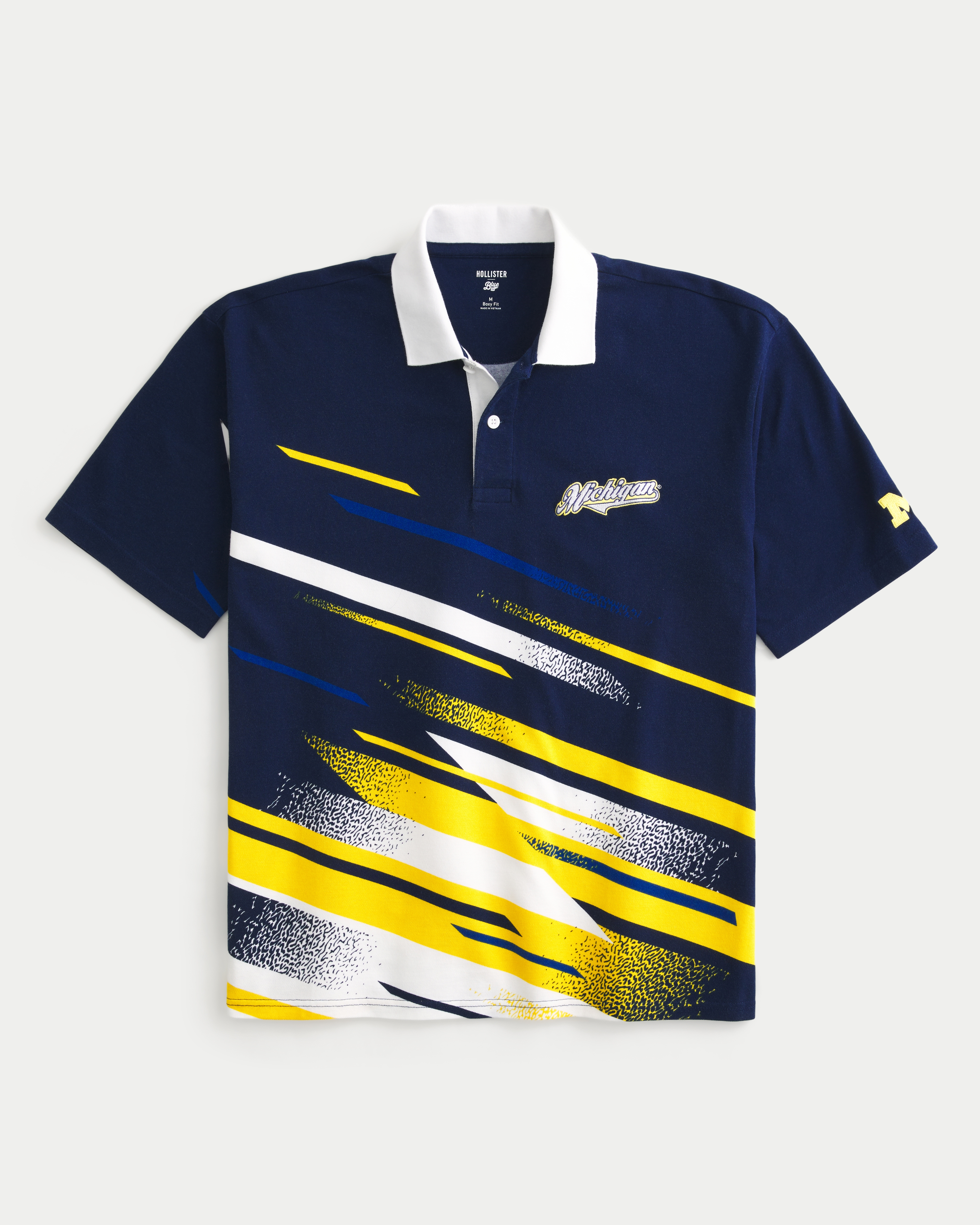 Boxy University of Michigan Graphic Polo