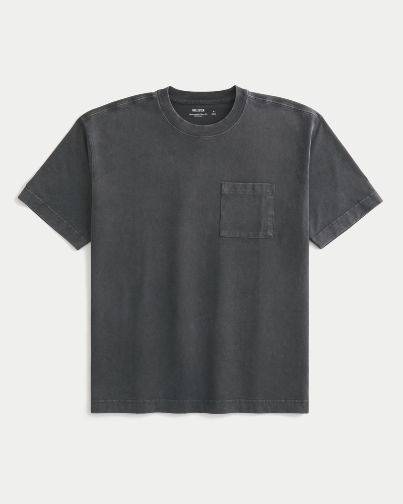 Boxy Heavyweight Washed Pocket Crew T-Shirt