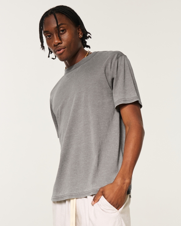 Relaxed Washed Crew T-Shirt, Faded Dark Gray view 1
