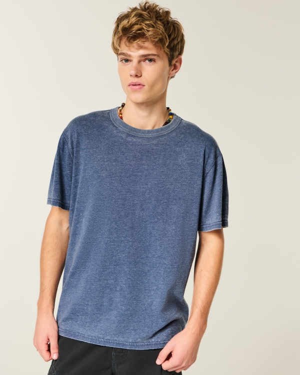 Relaxed Washed Crew T-Shirt, Washed Navy view 1