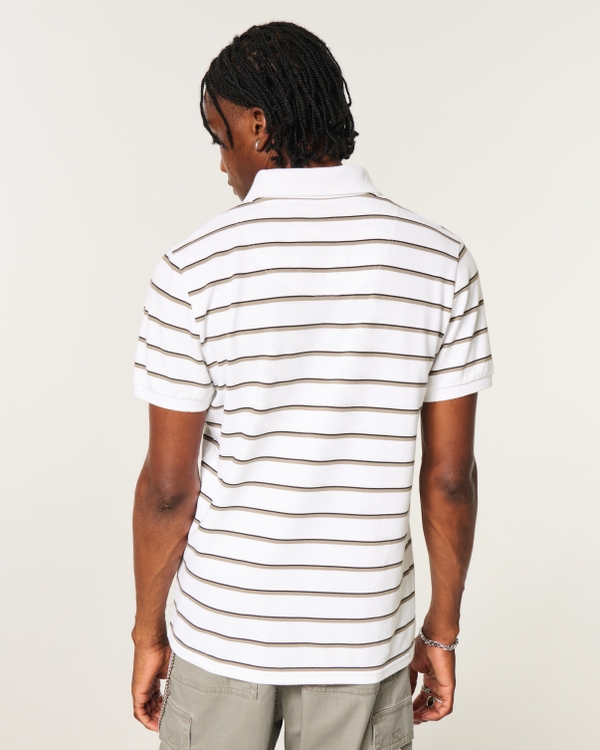 Vault Release Striped Icon Polo, White Stripe view 2