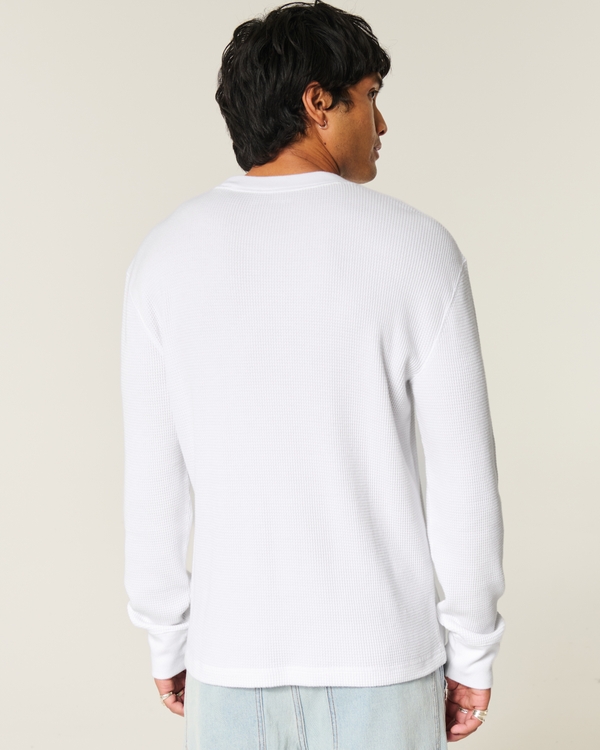 Long-Sleeve Thermal Crew T-Shirt, White view 2
