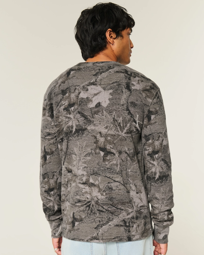 Long-Sleeve Camo Thermal Crew T-Shirt