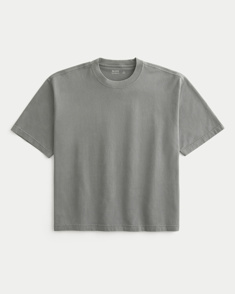 Men's Super Boxy Crop Crew T-Shirt | Men's Tops | HollisterCo.ca