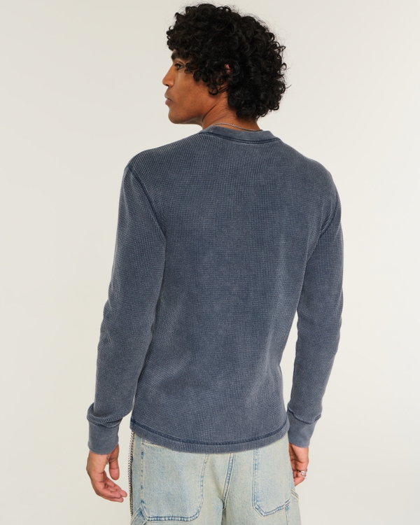 Washed Thermal Crew Shirt, Washed Navy view 2