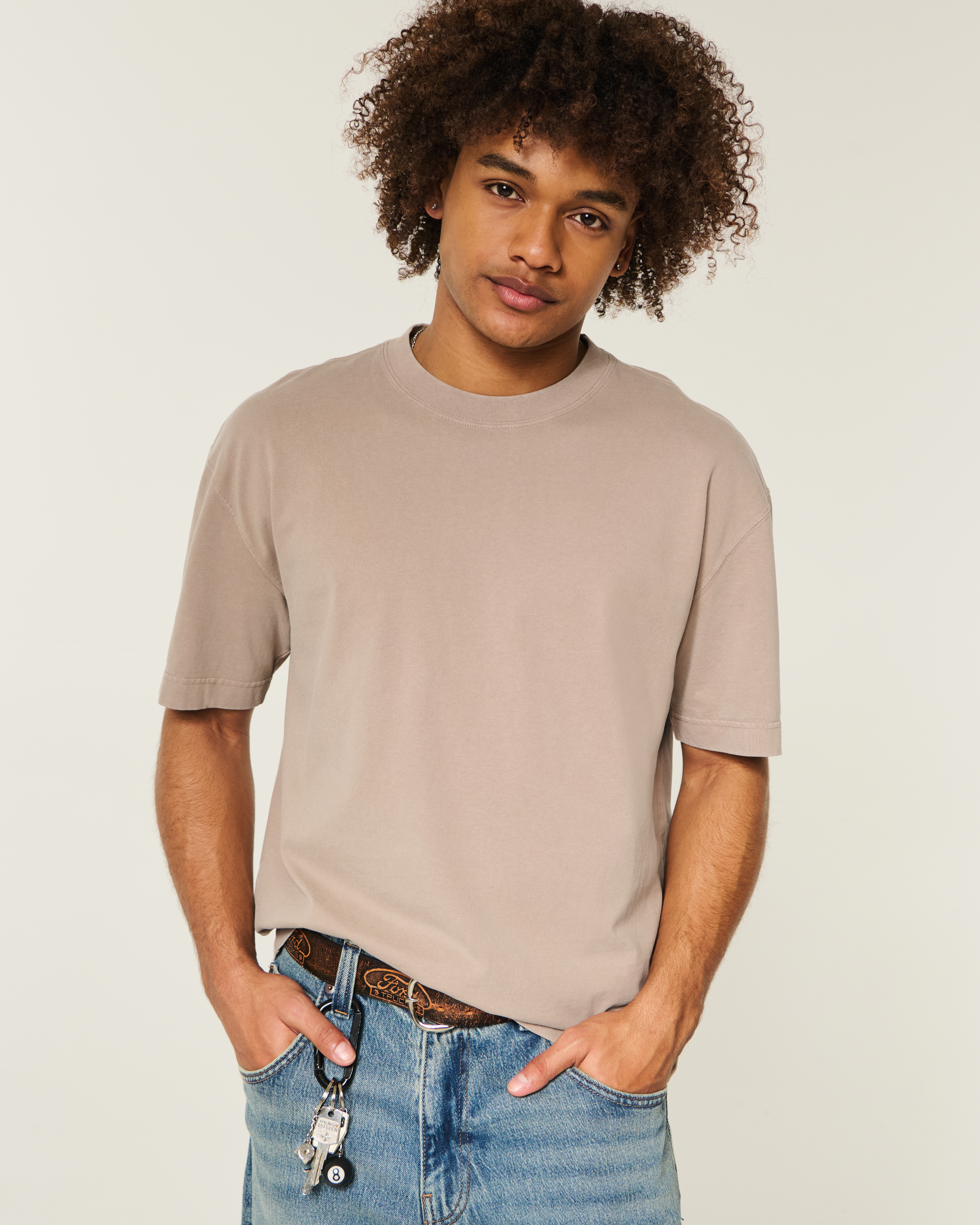 Boxy Heavyweight Washed Cotton Crew T-Shirt
