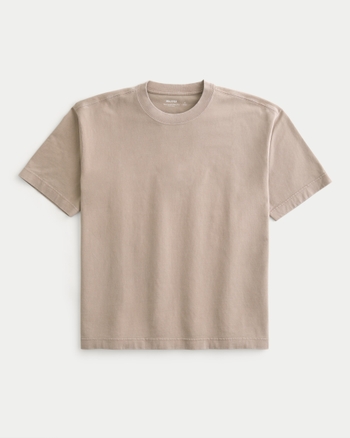 Men's Boxy Heavyweight Washed Cotton Crew T-Shirt | Men's Tops | HollisterCo.com