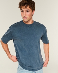 Boxy Heavyweight Washed Cotton Crew T-Shirt