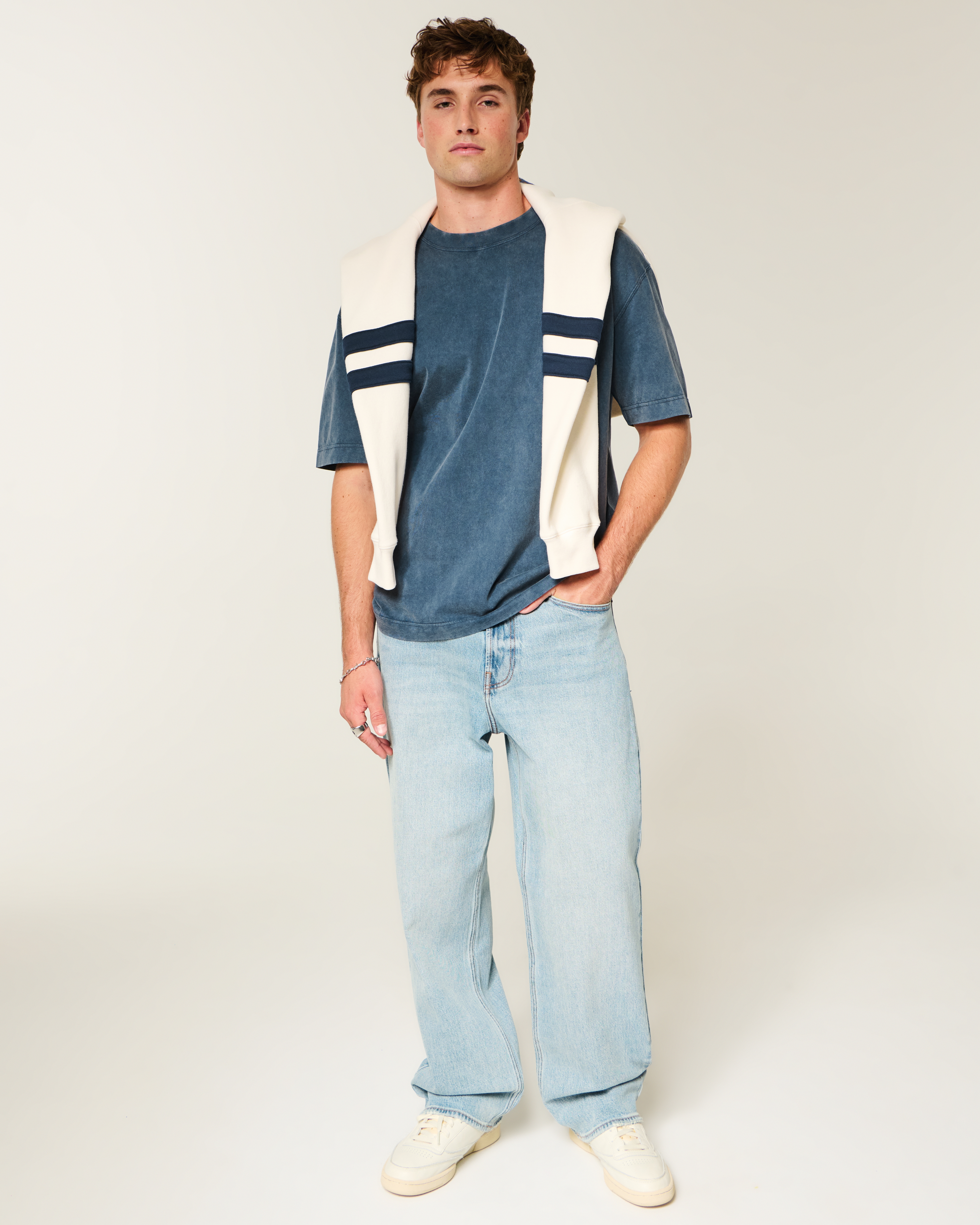 Boxy Heavyweight Washed Cotton Crew T-Shirt