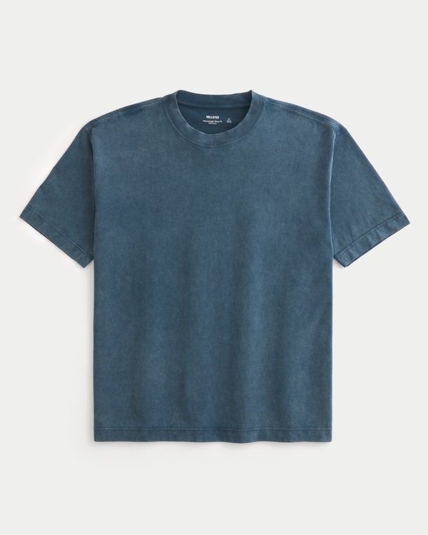 Boxy Heavyweight Washed Cotton Crew T-Shirt