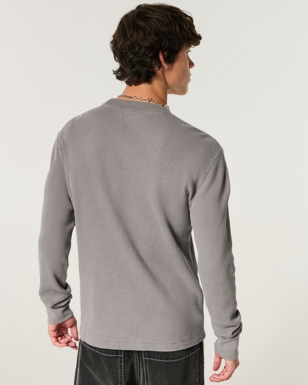 Washed Thermal Crew Shirt, Washed Dark Gray view 2