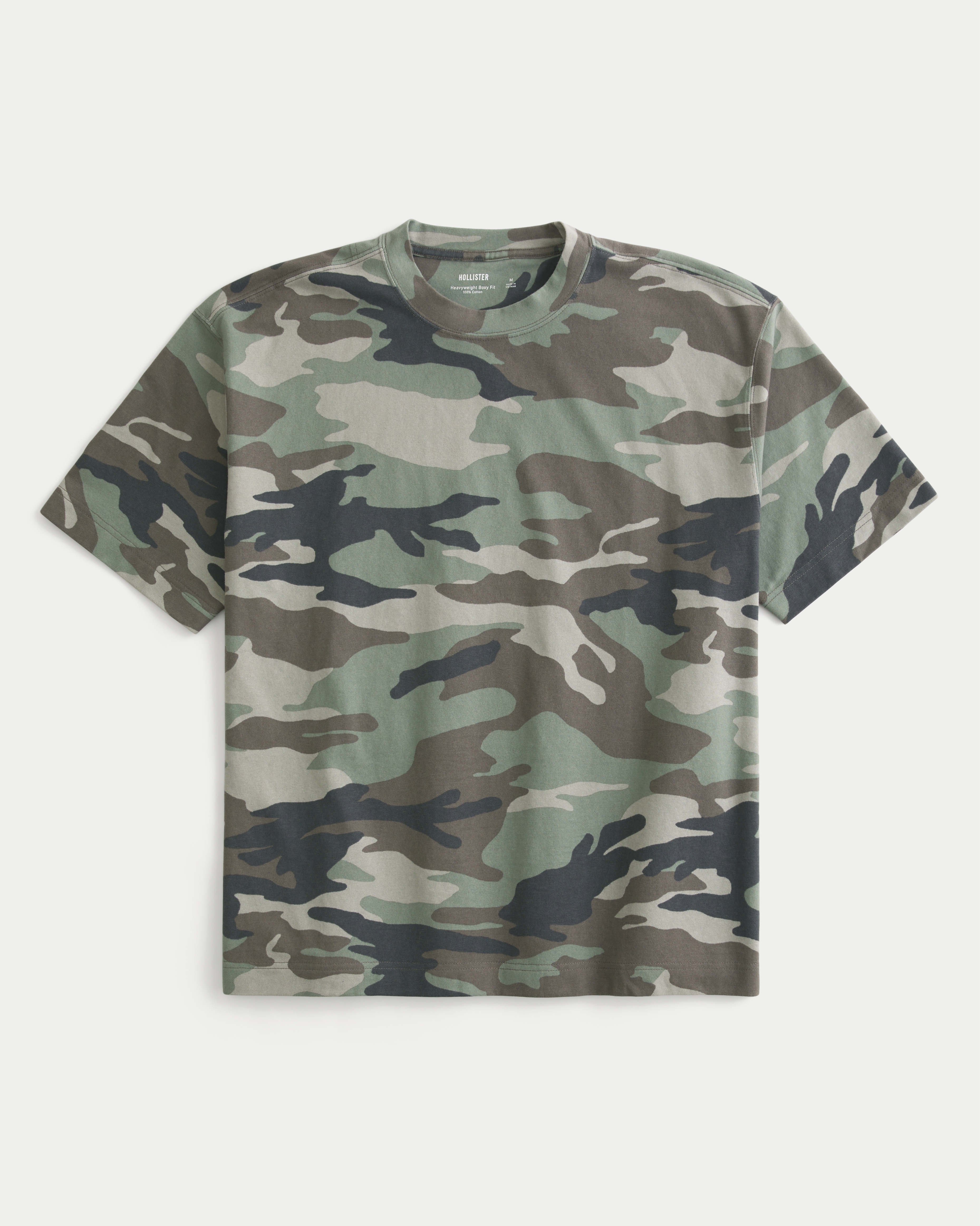 Boxy Heavyweight Cotton Camo Crew T-Shirt