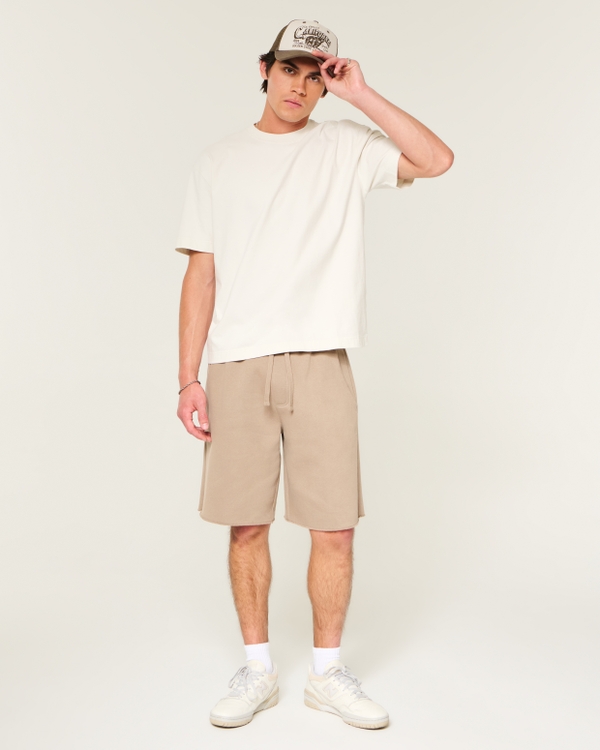 Boxy Heavyweight Cotton Crew T-Shirt, Off White view 2