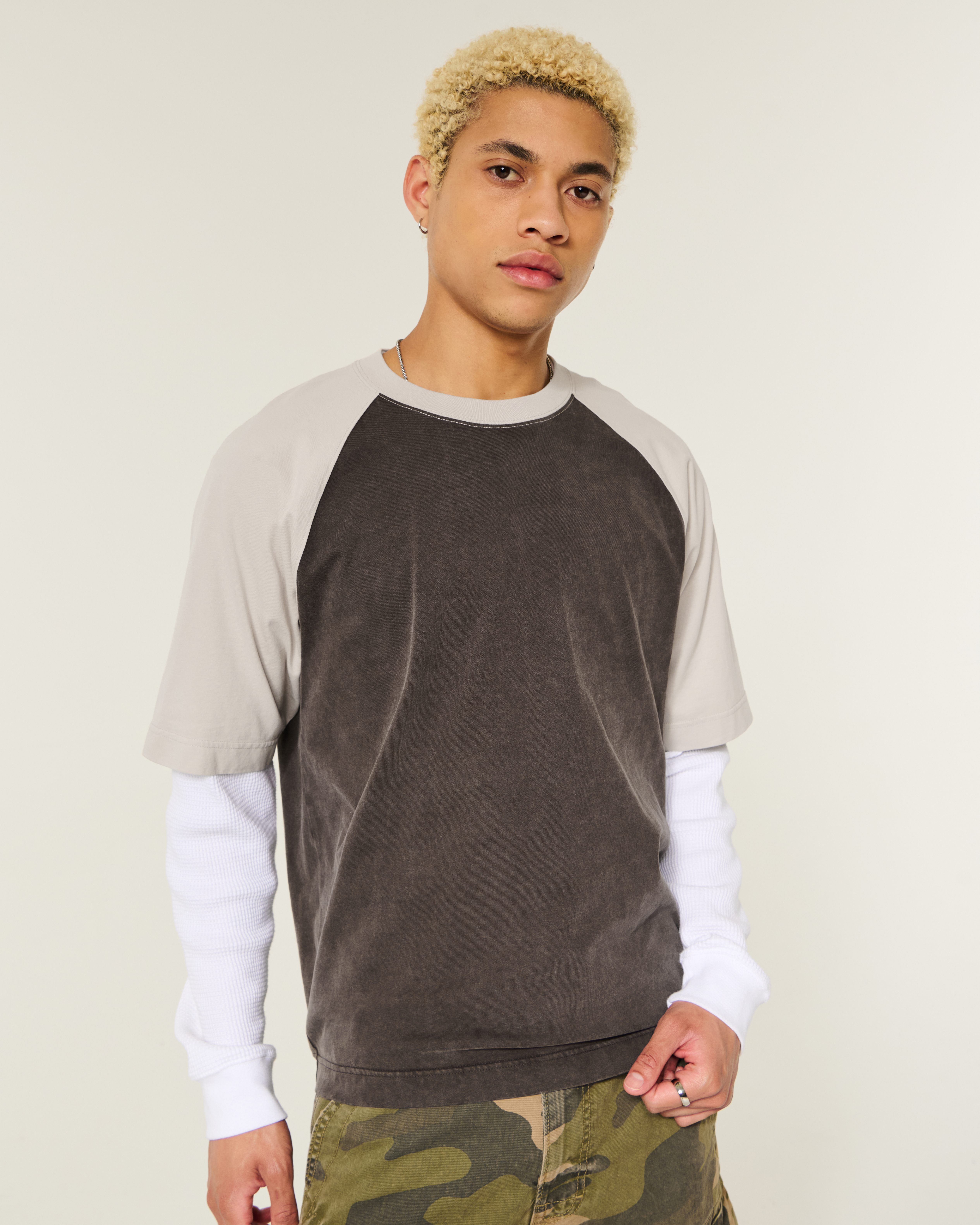 Boxy Heavyweight Cotton Raglan Crew T-Shirt