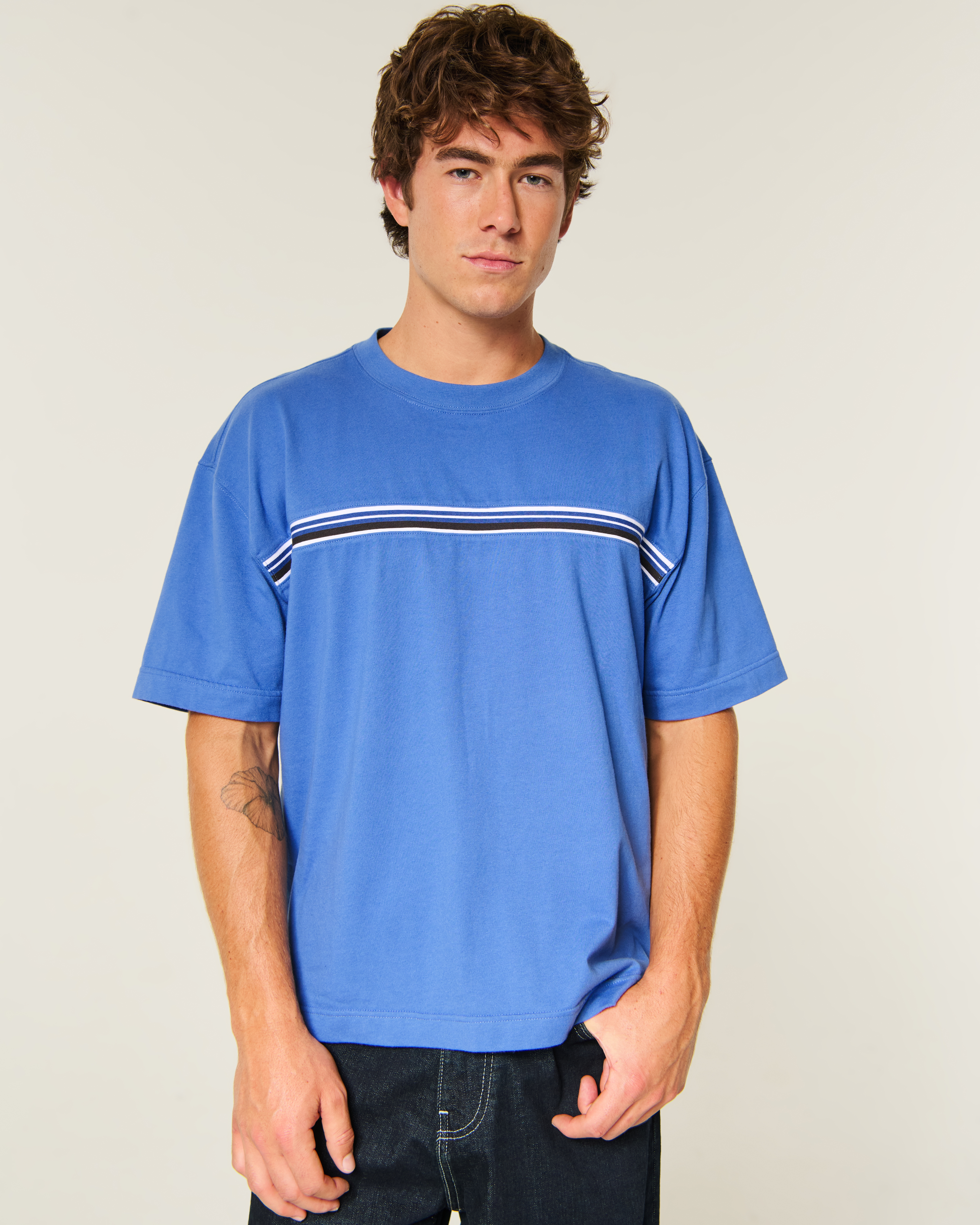Boxy Heavyweight Striped Crew T-Shirt
