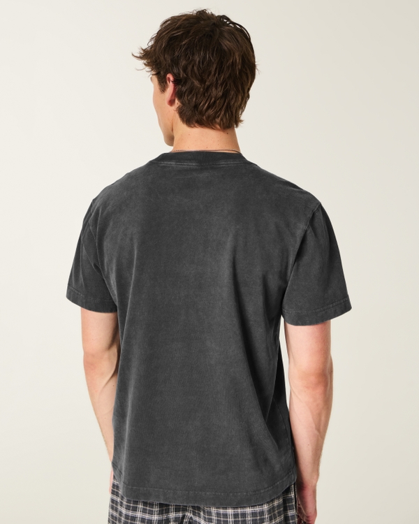 Relaxed Heavyweight Washed Crew T-Shirt, Black view 2