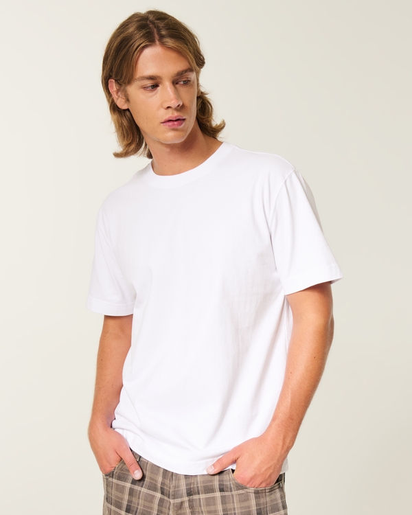 Relaxed Heavyweight Crew T-Shirt, White view 1