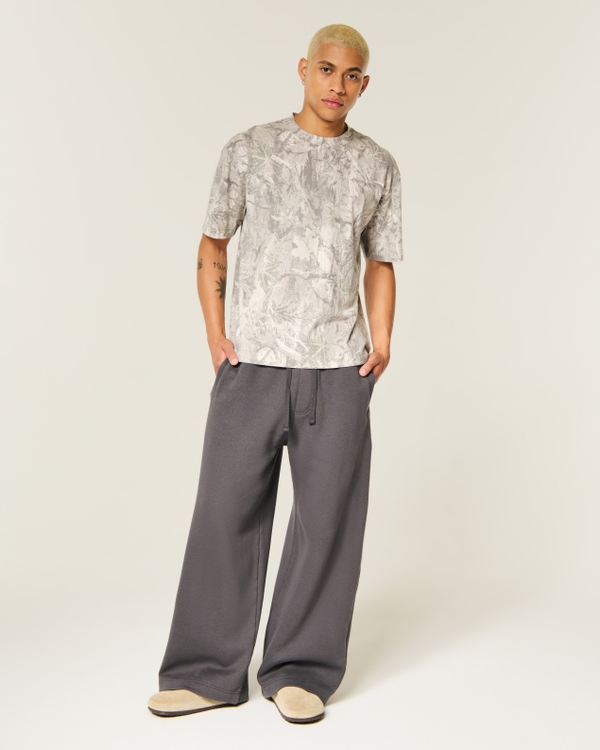 Boxy Heavyweight Camo Crew T-Shirt, Cream Camo view 2
