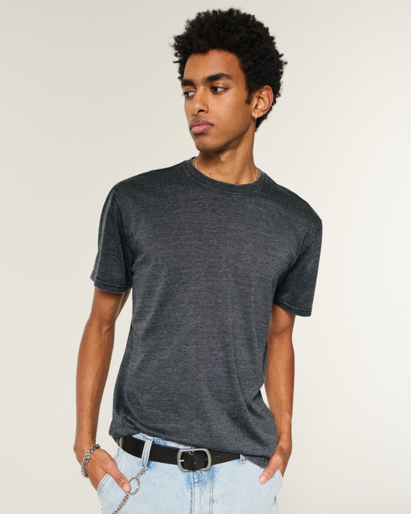 Relaxed Washed Crew T-Shirt, Black view 1