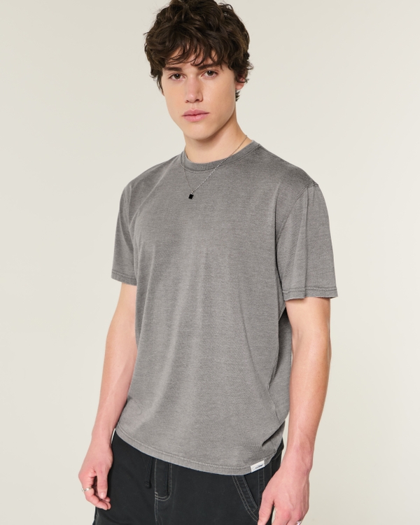 Relaxed Burnout Crew T-Shirt, Dark Gray view 1