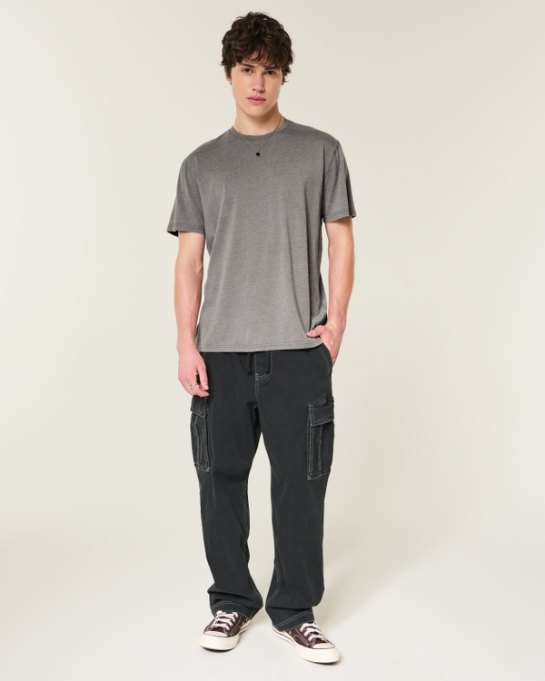 Relaxed Burnout Crew T-Shirt, Dark Gray view 2