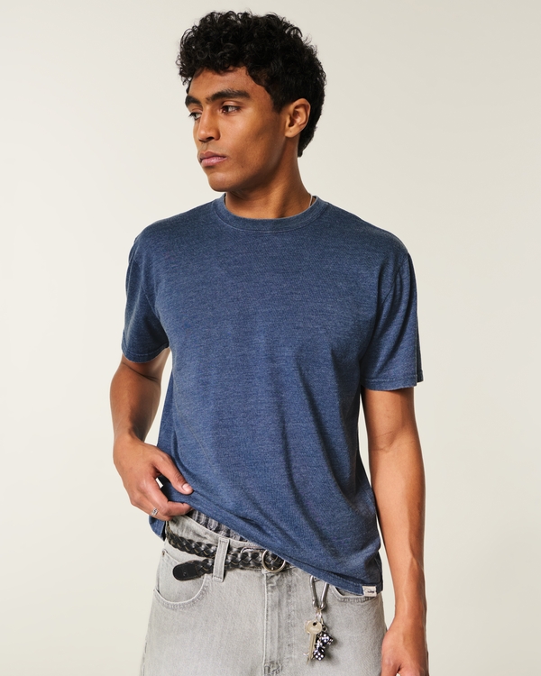 Relaxed Washed Crew T-Shirt, Faded Navy view 1