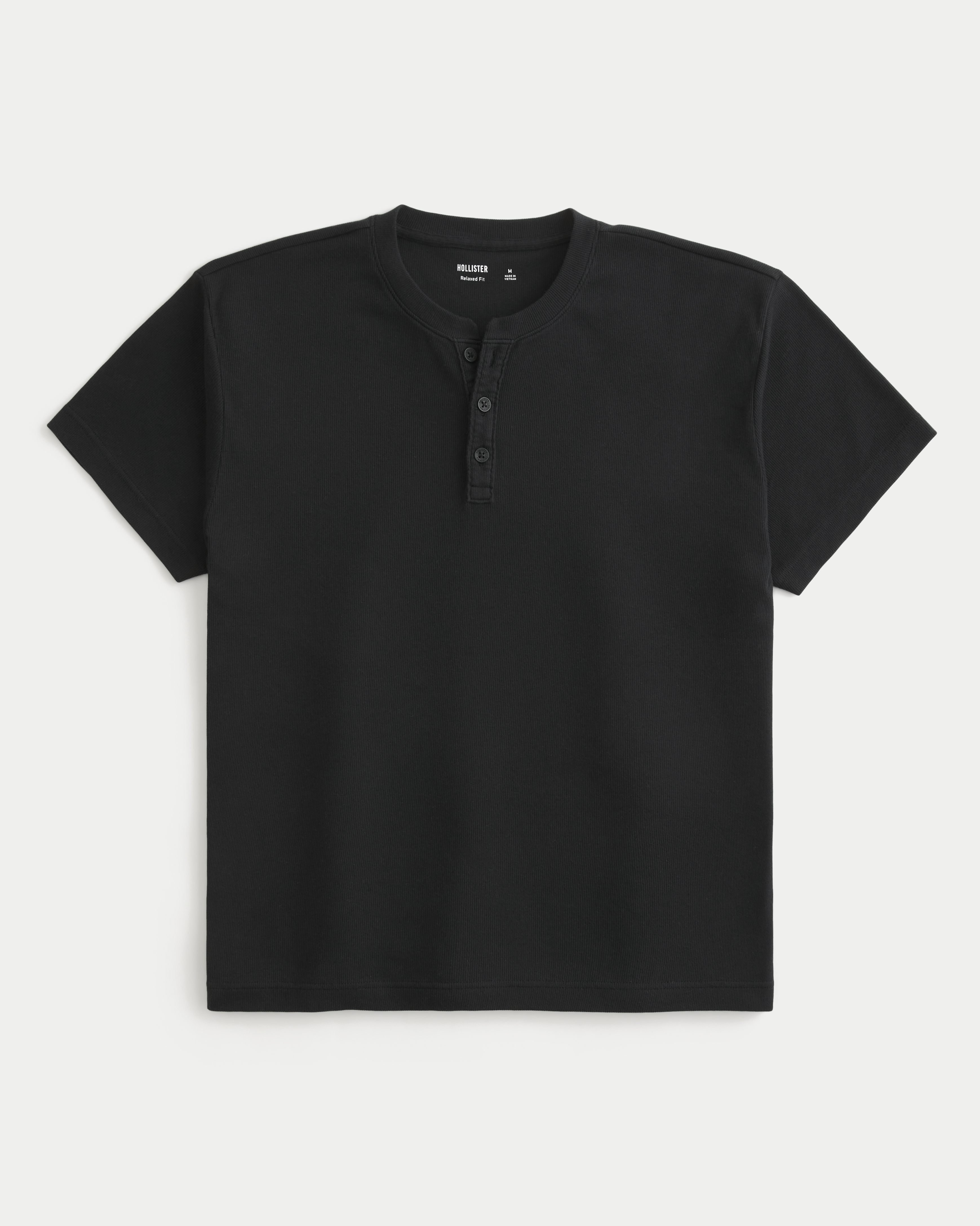 Relaxed Short-Sleeve Rib Henley