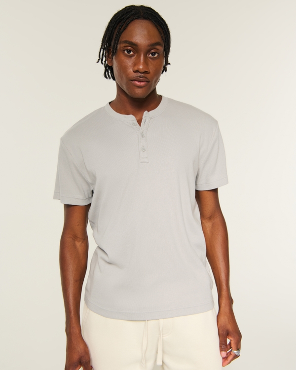 Men's Relaxed Short-Sleeve Rib Henley | Men's New Arrivals