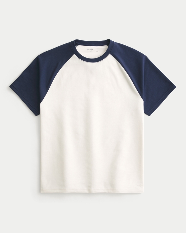 Relaxed Everyday Tee, Cream And Navy view 1