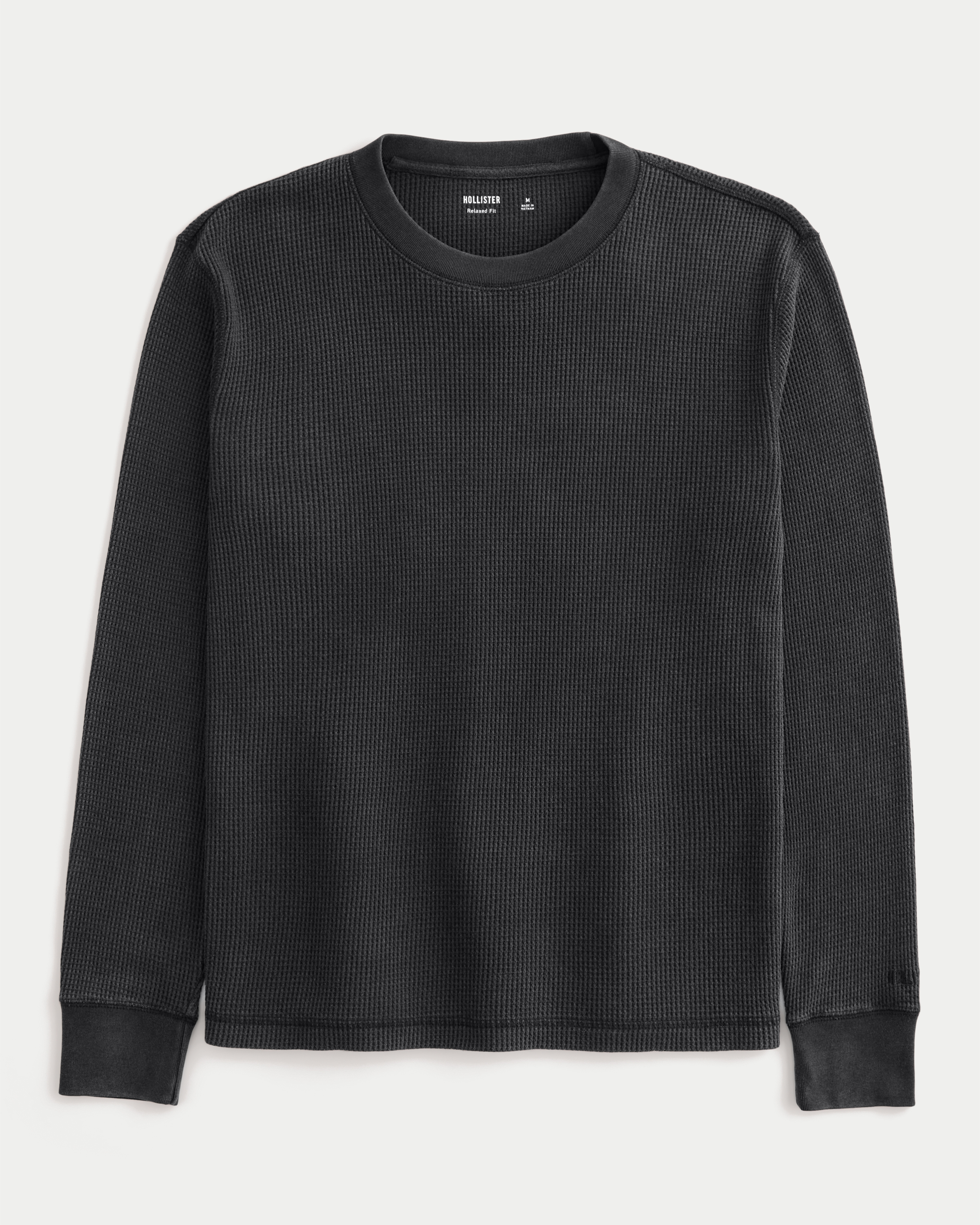 Relaxed Washed Long-Sleeve Thermal Crew T-Shirt