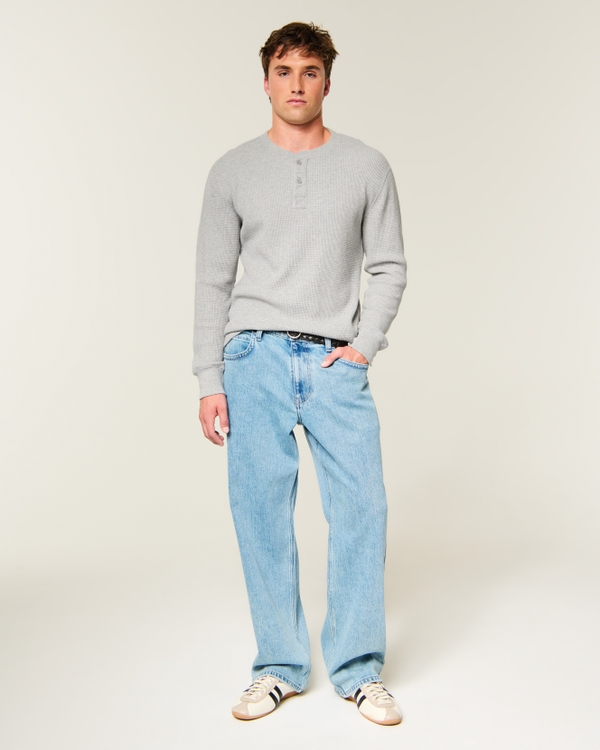Relaxed Thermal Henley, Heather Gray view 2