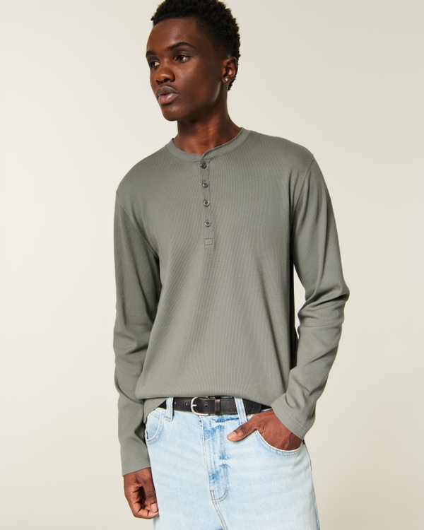 メンズ リブヘンリーシャツ | メンズ トップス | HollisterCo.com