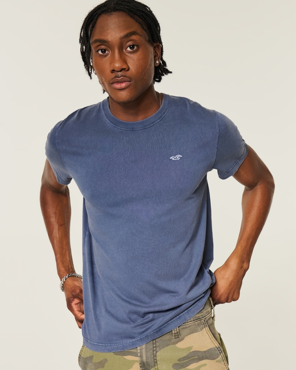 Cotton Icon Crew T-Shirt, Navy view 1