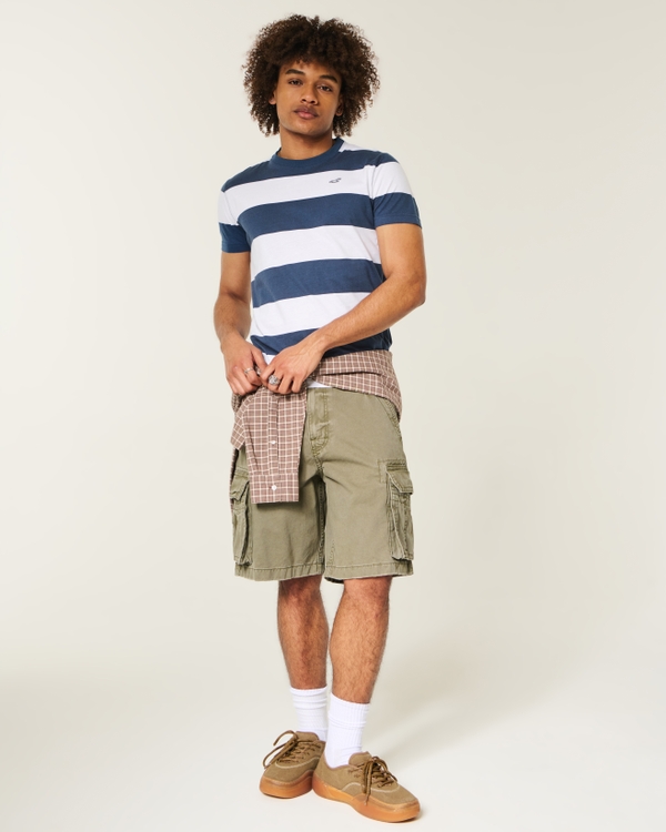 Icon Crew T-Shirt, Navy Stripe view 2