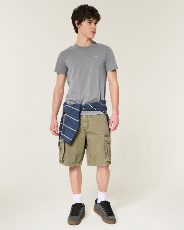 Cotton Icon Crew T-Shirt, Dark Gray view 2