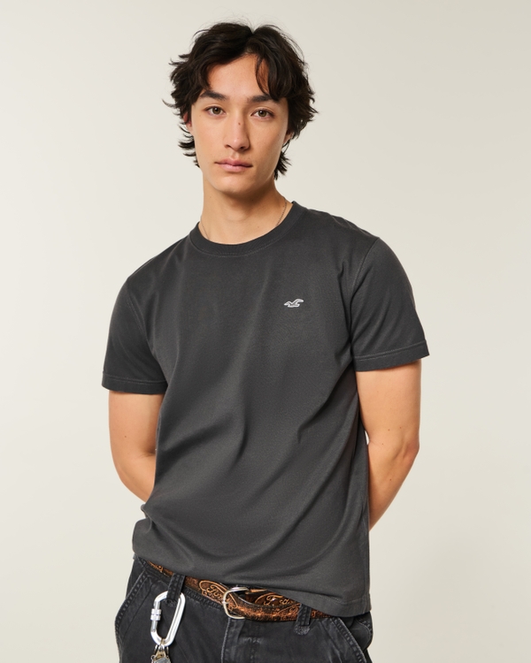 Cotton Crew Icon T-Shirt, Charcoal view 1