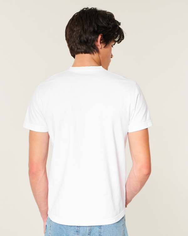 Heavyweight Cotton Short-Sleeve Henley, White view 2