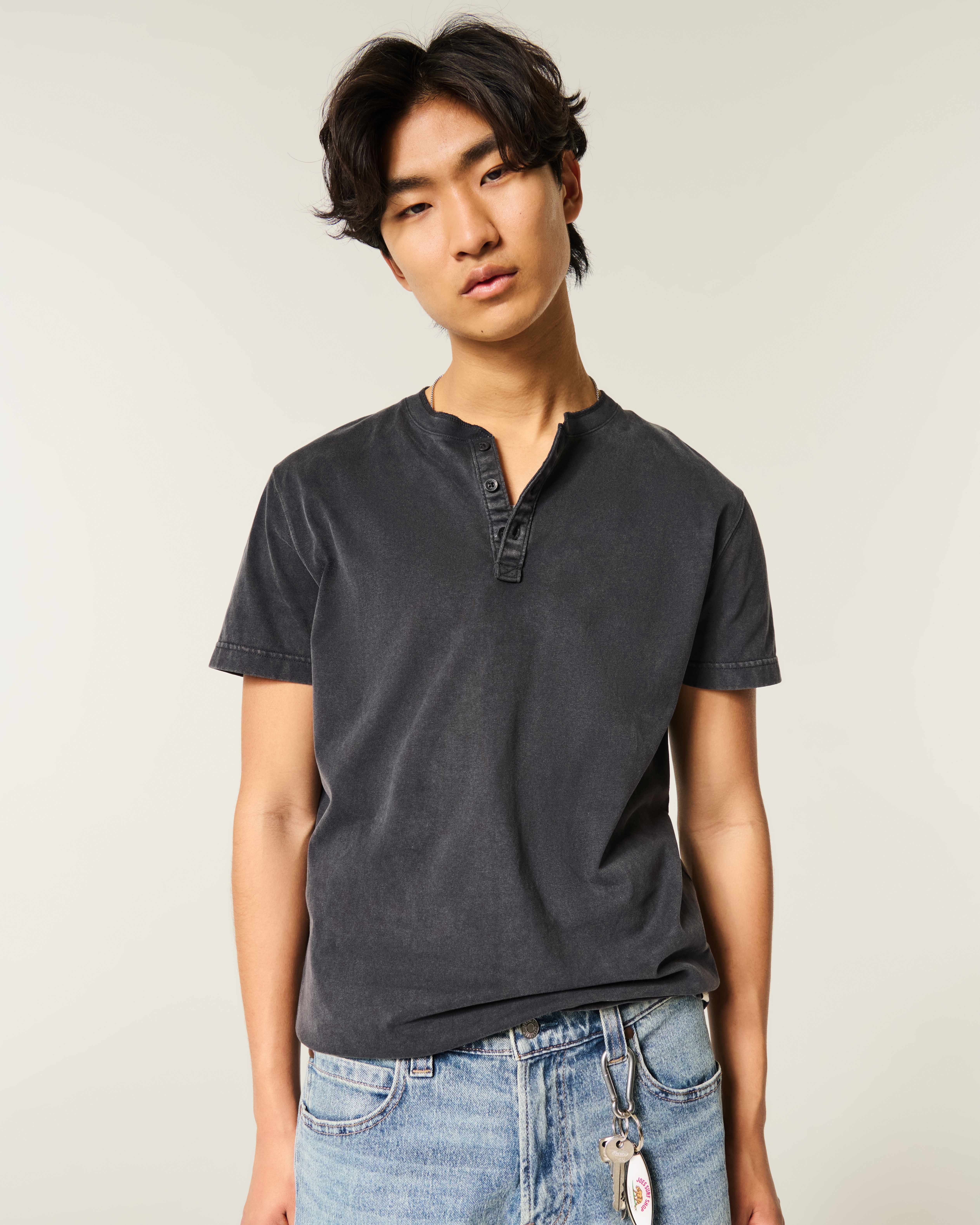 Heavyweight Cotton Short-Sleeve Henley