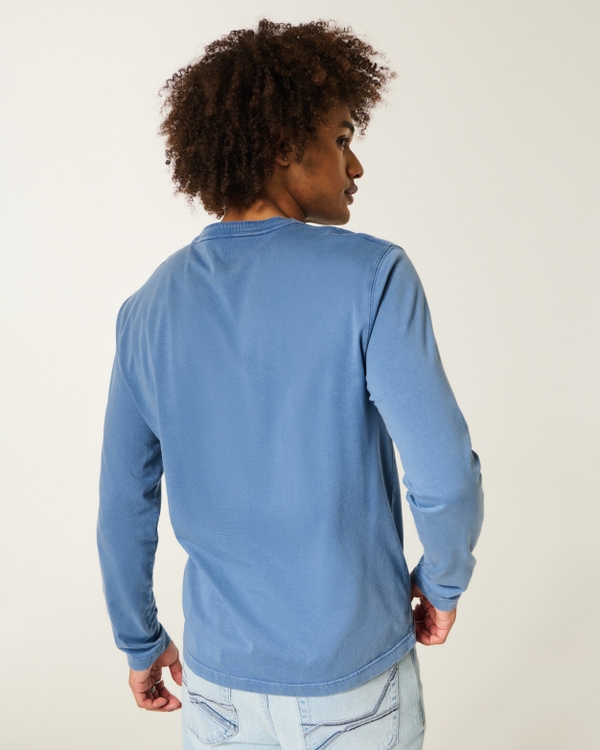 Washed Long-Sleeve Henley