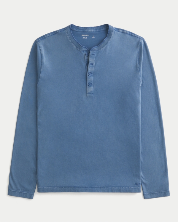 Washed Long-Sleeve Henley
