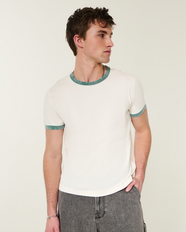 Cotton Ringer Tee, Cream view 2