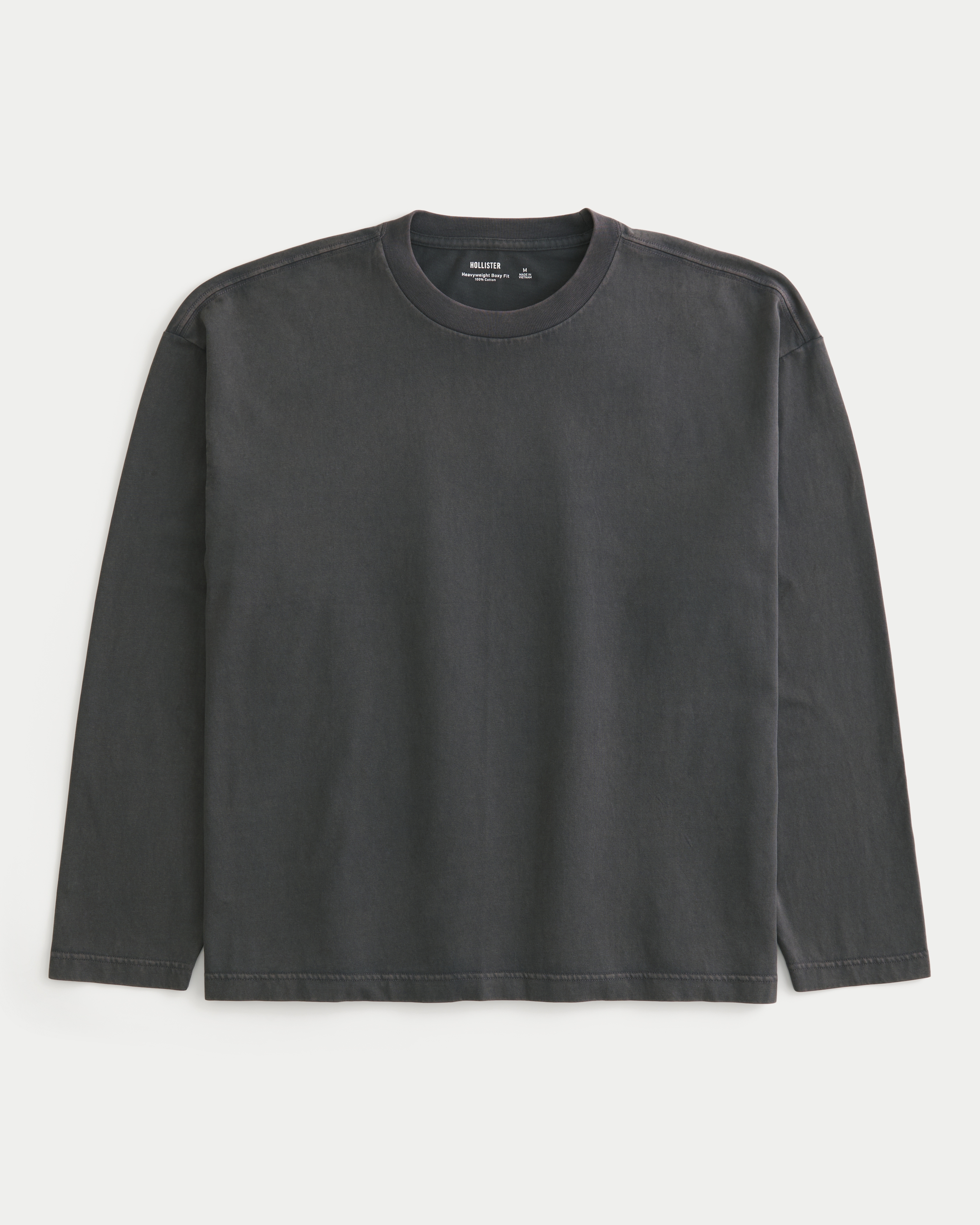 Boxy Heavyweight Long-Sleeve Washed Crew T-Shirt