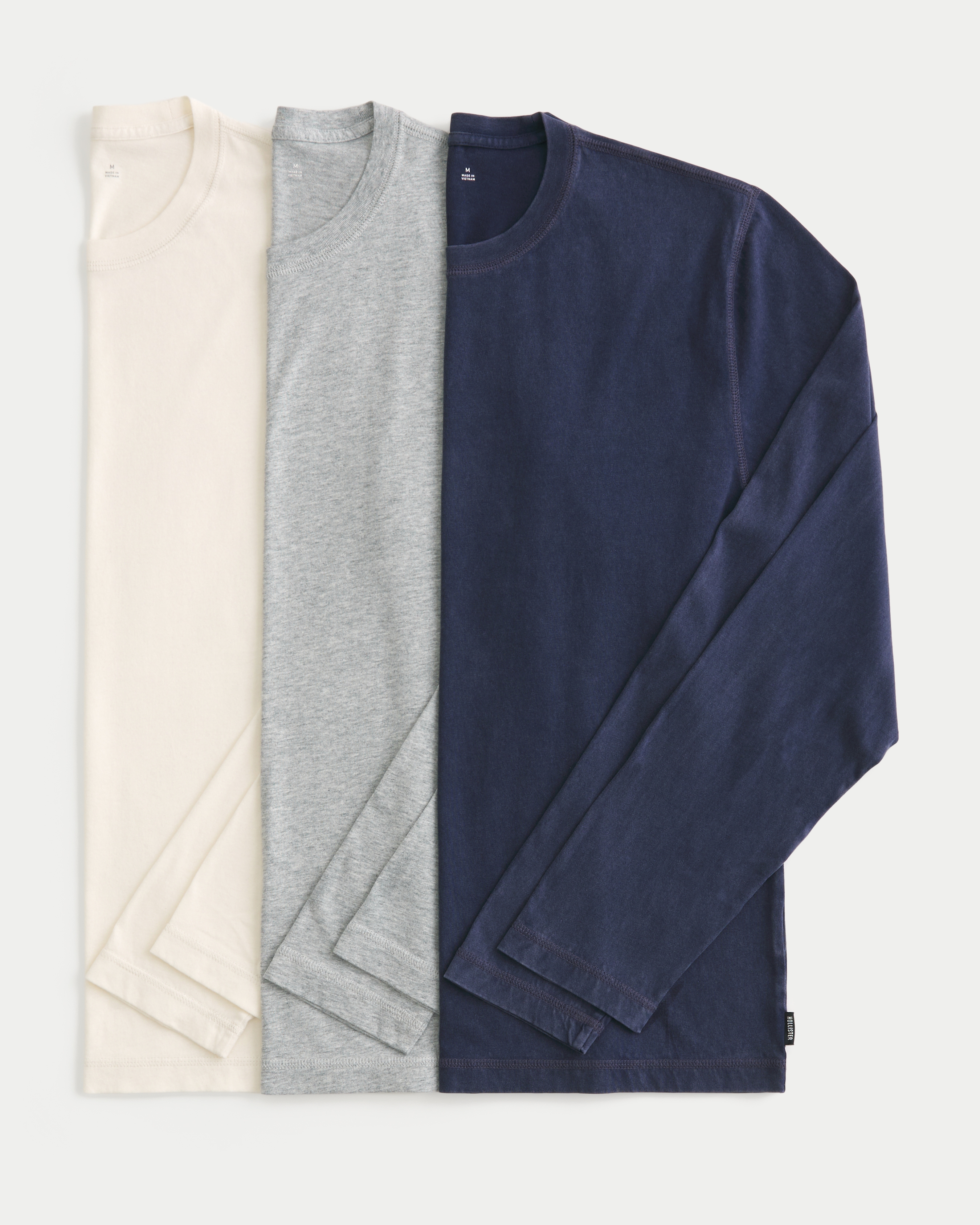 Long-Sleeve Layering Crew T-Shirt 3-Pack