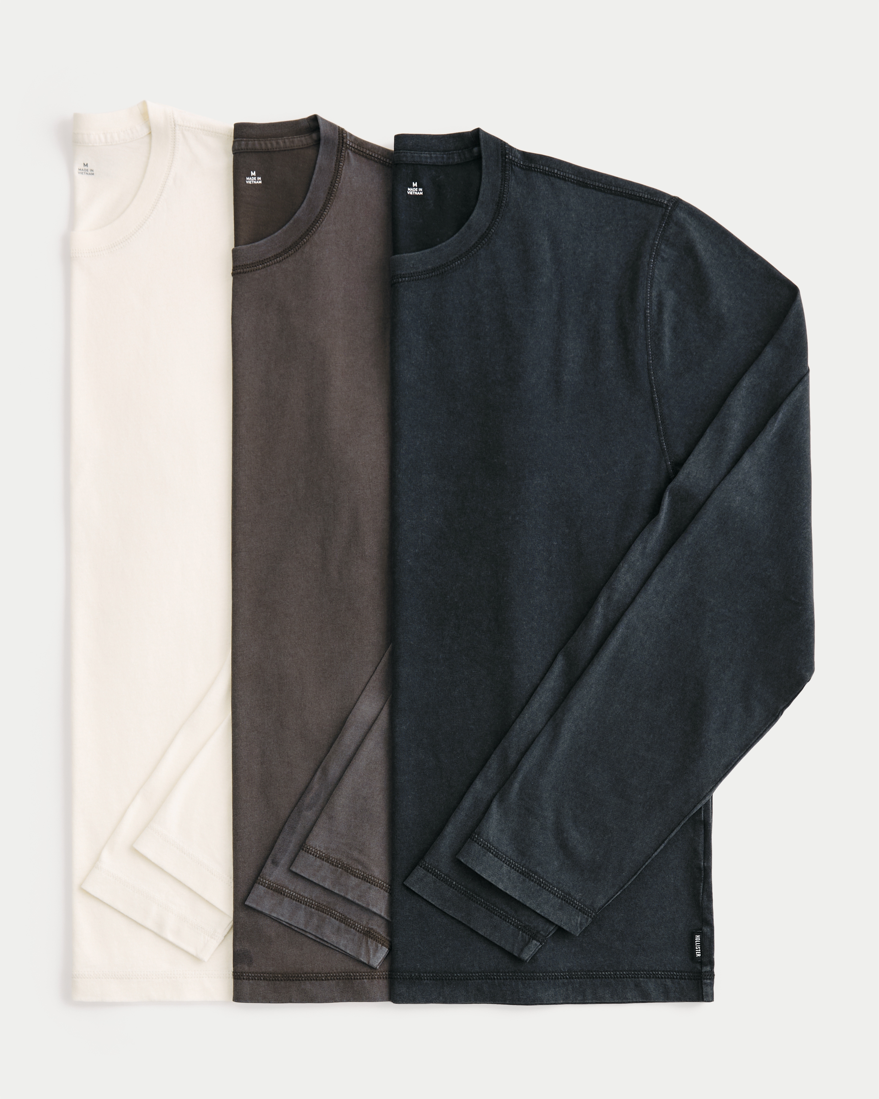 Long-Sleeve Layering Crew T-Shirt 3-Pack