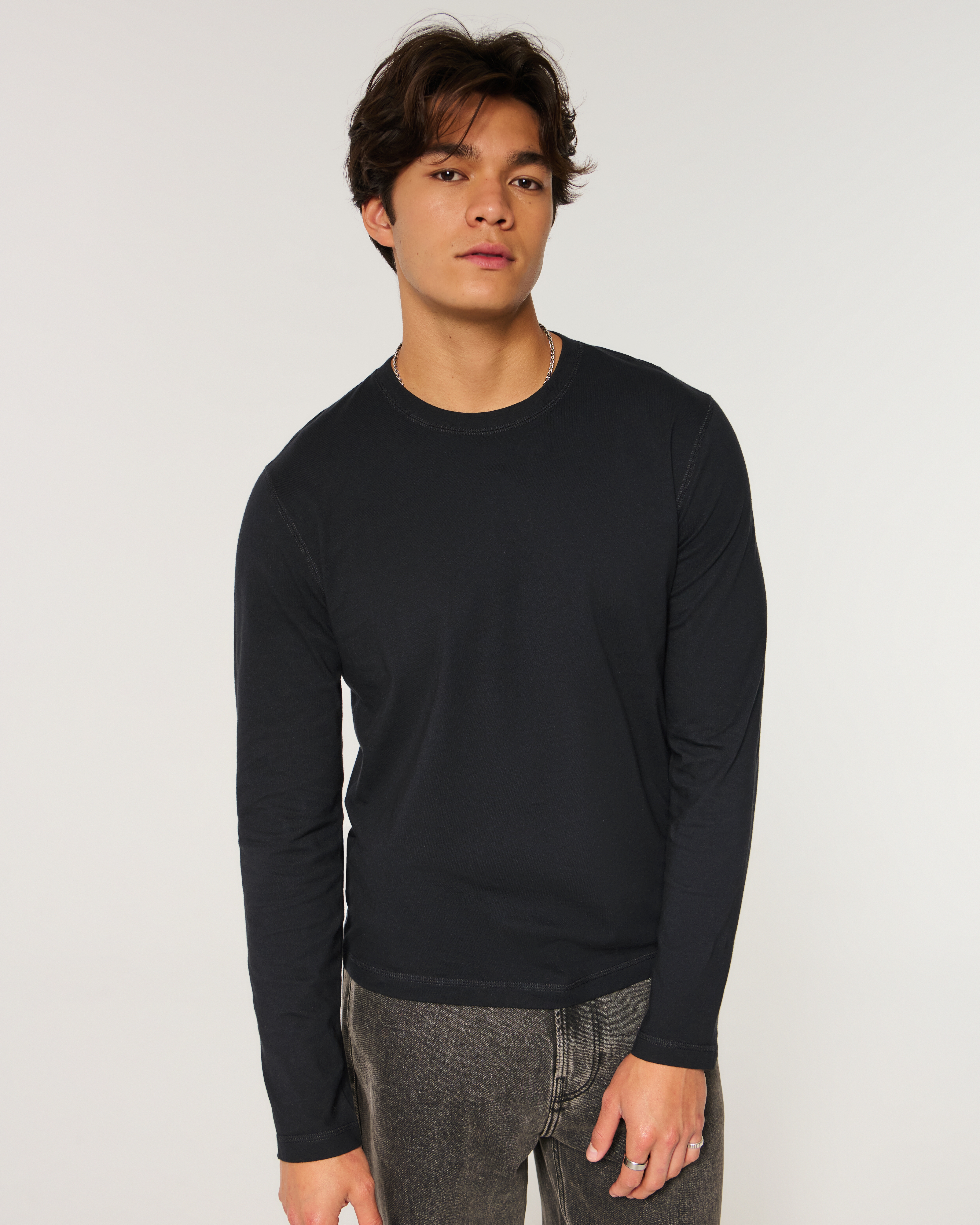 Long-Sleeve Cotton Layering T-Shirt