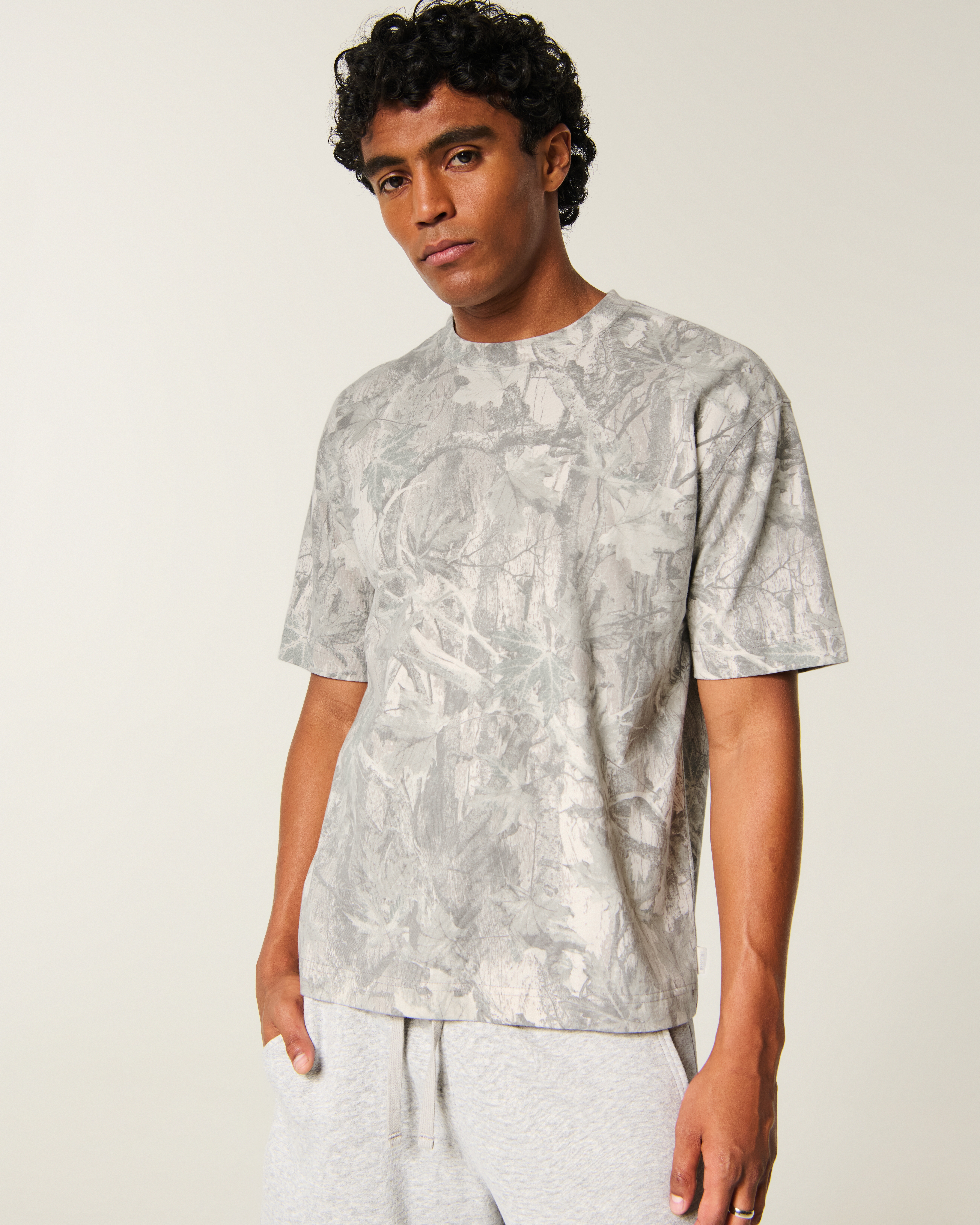 Boxy Heavyweight Camo Crew T-Shirt