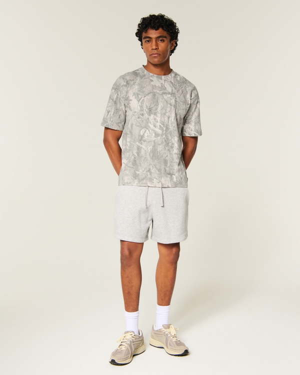 Boxy Heavyweight Camo Crew T-Shirt, Cream Camo view 2