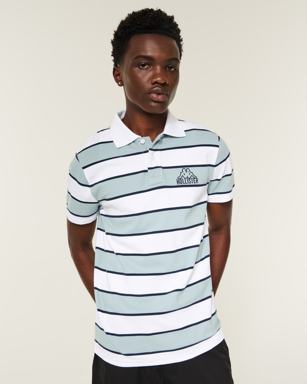 Hollister + Kappa Logo Polo, White Stripe view 2
