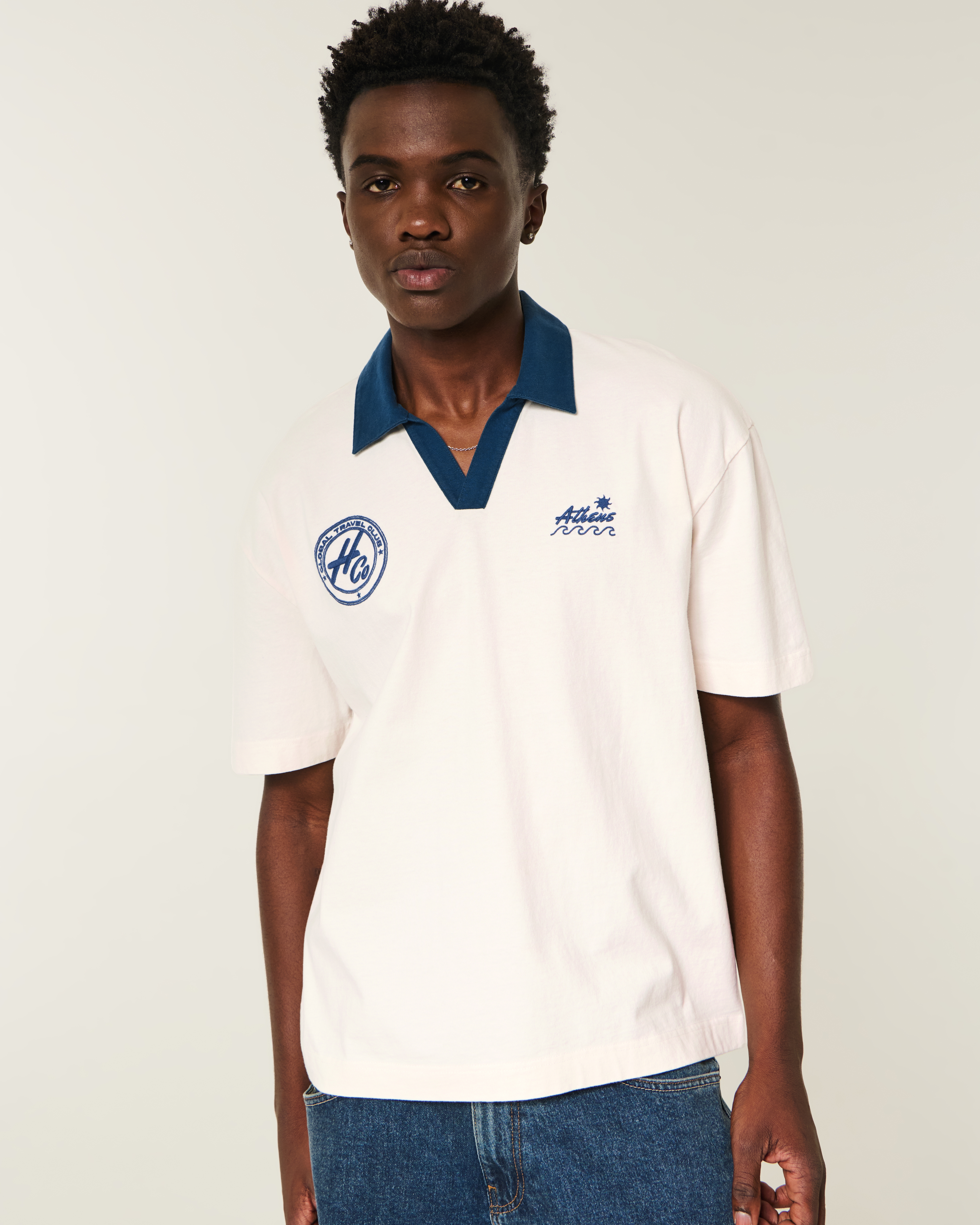 Boxy Athens Logo Graphic Polo