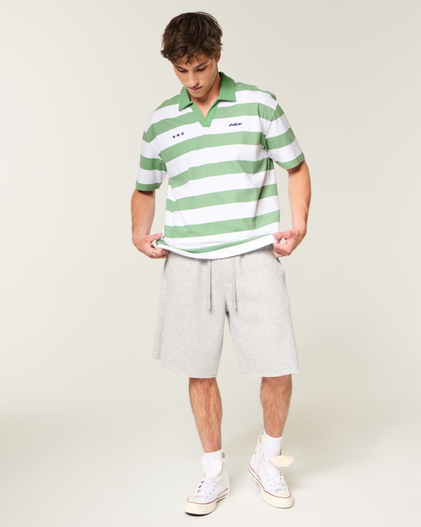 Boxy Logo Polo, Green Stripe view 2